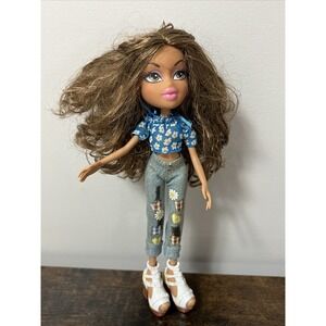 2015 Bratz Hello My Name is Yasmin Floral Flower Denim Doll Figure FREE SHIPPING